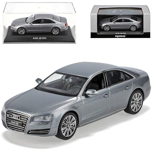 alles-meine.de GmbH A*u*d*i A8 D4 Ab 2009 Limousine Grau 1/43 Kyosho Modell Auto mit individiuellem Wunschkennzeichen von alles-meine.de GmbH