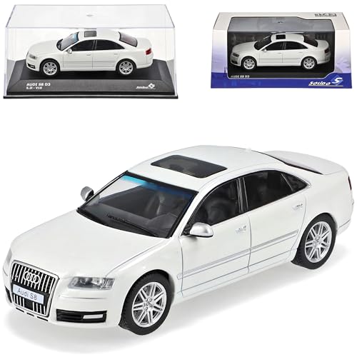 Audi A8 S8 D3 Weiss Limousine 2. Generation 2002-2010 1/43 Solido Modell Auto mit individiuellem Wunschkennzeichen von alles-meine.de GmbH