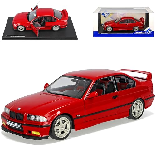 alles-meine.de GmbH B*M*W 3er E36 M3 Coupe Rot 1990-2000 mit Sockel 1/18 Solido Modell Auto mit individiuellem Wunschkennzeichen von alles-meine.de GmbH