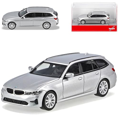B*M*W 3er G21 Touring Kombi Glacier Silber Ab 2019 H0 1/87 Herpa Modell Auto mit individiuellem Wunschkennzeichen von alles-meine.de GmbH
