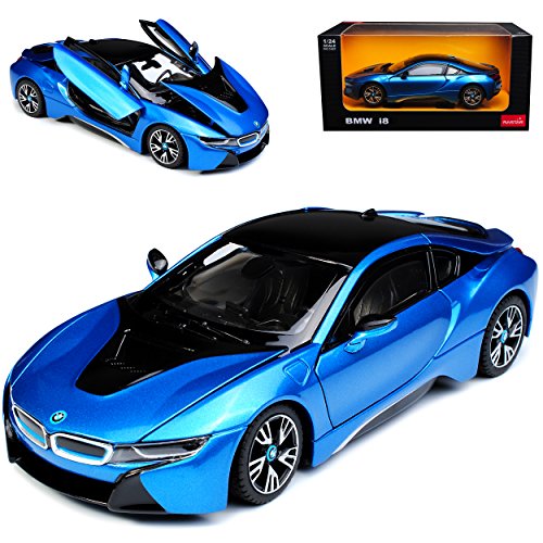 alles-meine.de GmbH B*M*W I8 Coupe Blau Ab 2013 1/24 Rastar Modell Auto mit individiuellem Wunschkennzeichen von alles-meine.de GmbH