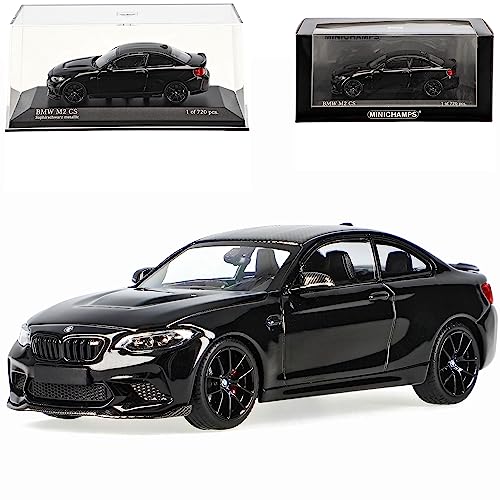 B-M-W 2er F22 M2 CS Competition Coupe Schwarz mit schwarzen Felgen Modell 2013-2021 Version Ab 2020 limitiert 1 von 720 Stück 1/43 Minichamps Modell Auto mit individiuellem Wunschkennzeichen von alles-meine.de GmbH