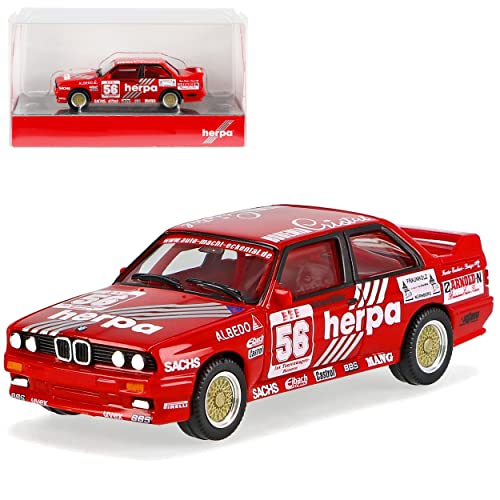 B-M-W 3er E30 M3 Coupe Rot DTM Tauber Gerhard Müller 1989 1982-1994 H0 1/87 Herpa Modell Auto mit individiuellem Wunschkennzeichen von alles-meine.de GmbH