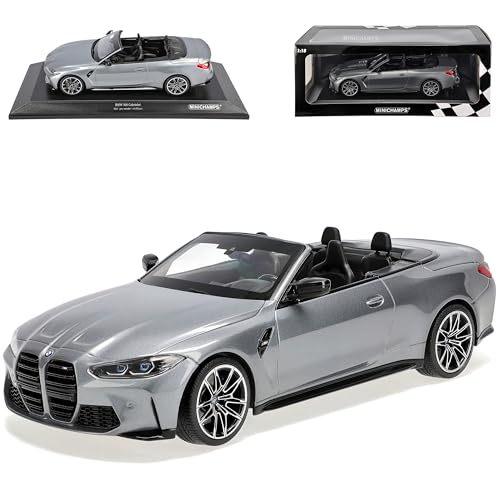 B-M-W 4er G22 M4 Cabrio Grau Metallic Ab 2020 1/18 Minichamps Modell Auto mit individiuellem Wunschkennzeichen von alles-meine.de GmbH