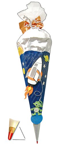 BASTELSET Schultüte - Weltraum 85 cm - mit Holzspitze - Zuckertüte Roth - ALLE Größen - 6 eckig Space Jungen Weltall Rakete Planeten Stern All Raumschiff von alles-meine.de GmbH