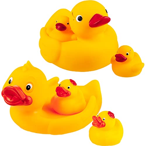 Badeenten - Baby & Wasserspielzeug Verschiedene Artikel frei wählbar 6 TLG. Set - Quietschtier Gummienten/Badenten - 15 cm - große Enten mit kleinen B.. von alles-meine.de GmbH