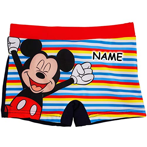 Badehose/Badeshorts - Disney - Mickey Mouse - incl. Name - Größe 4 bis 5 Jahre - Gr. 110 bis 116 - für Jungen Mädchen Kinder Badepants - Boxershorts Shorts .. von alles-meine.de GmbH