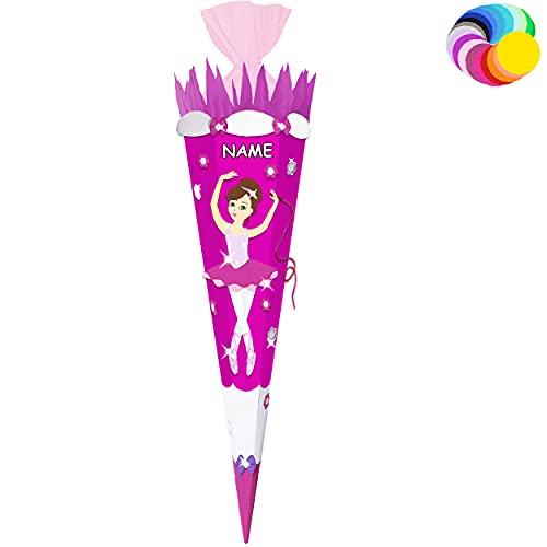 Bastelset - Schultüte Farbe & Größe wählbar 70/85 / 100 cm - Tänzerin - Ballerina - inkl. Name - Farbe frei wählbar - Bastelschultüte - Zuckertüte zum s.. Bastelset - Schultüte Farbe & Größe wählbar 70/85 / 100 cm - Tänzerin - Ballerina - inkl. Name - Farbe frei wählbar - Bastelschultüte - Zuckertüte zum s.. von alles-meine.de GmbH
