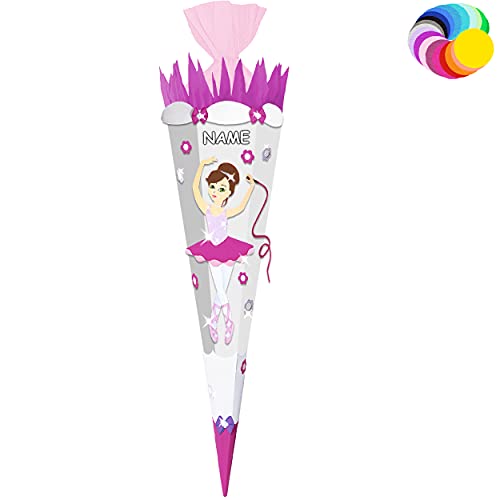 Bastelset - Schultüte Farbe & Größe wählbar 70/85 / 100 cm - Tänzerin - Ballerina - inkl. Name - Farbe frei wählbar - Bastelschultüte - Zuckertüte zum s.. Bastelset - Schultüte Farbe & Größe wählbar 70/85 / 100 cm - Tänzerin - Ballerina - inkl. Name - Farbe frei wählbar - Bastelschultüte - Zuckertüte zum s.. von alles-meine.de GmbH
