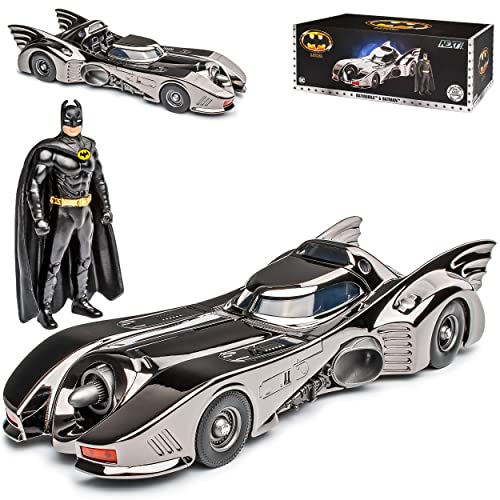 alles-meine.de GmbH Batmobile und Batman The Next Level 1989 Chrom mit Figur 1/24 Jada Modell Auto mit individiuellem Wunschkennzeichen alles-meine.de GmbH Batmobile und Batman The Next Level 1989 Chrom mit Figur 1/24 Jada Modell Auto mit individiuellem Wunschkennzeichen von alles-meine.de GmbH