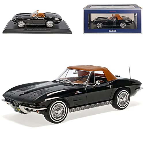 Chevrolet Chevy Corvette C2 Stingray Cabrio Schwarz 1962-1967 1/18 Norev Modell Auto mit individiuellem Wunschkennzeichen Chevrolet Chevy Corvette C2 Stingray Cabrio Schwarz 1962-1967 1/18 Norev Modell Auto mit individiuellem Wunschkennzeichen von alles-meine.de GmbH