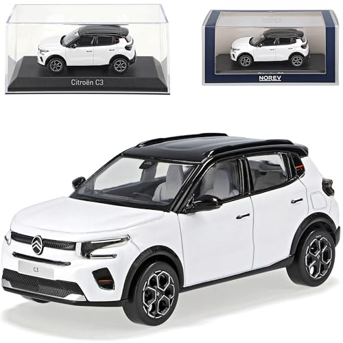 Citroen C3 4. Generation Polar Weiss mit Dach in Schwarz Ab 2024 1/43 Norev Modell Auto mit individiuellem Wunschkennzeichen von alles-meine.de GmbH