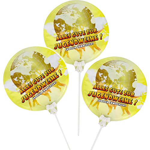 Deko zur Jugendweihe Motivwahl 3 Stück selbstaufblasend - Folien Ballons Alles Gute zur Jugendweihe ! Ø 18 cm - Tischdeko - Luftballon/Dekoballon .. Deko zur Jugendweihe Motivwahl 3 Stück selbstaufblasend - Folien Ballons Alles Gute zur Jugendweihe ! Ø 18 cm - Tischdeko - Luftballon/Dekoballon .. von alles-meine.de GmbH