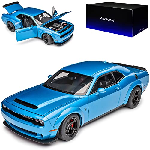 Dodge Challenger Demon SRT Hellcat Widebody LC Coupe Blau Modell Ab 2008 Version ab 2018 71747 1/18 AutoArt Modell Auto mit individiuellem Wunschkennzeichen Dodge Challenger Demon SRT Hellcat Widebody LC Coupe Blau Modell Ab 2008 Version ab 2018 71747 1/18 AutoArt Modell Auto mit individiuellem Wunschkennzeichen von alles-meine.de GmbH