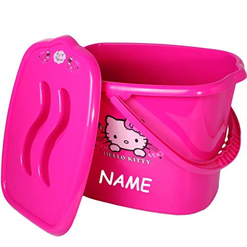 Eimer/Putzeimer/Mülleimer - mit Deckel + Tragegriff - pink - rosa Hello Kitty - Katze inkl. Name - Bieco - geruchsdicht - Windeleimer Geruch - geruchs.. von alles-meine.de GmbH