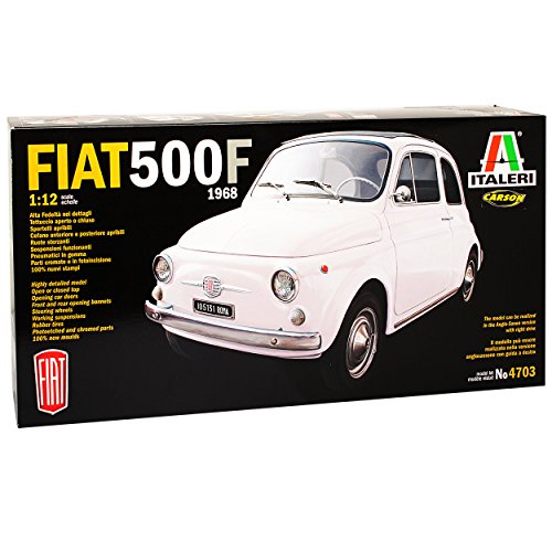 alles-meine.de GmbH FIAT 500 F Klassik Weiss Ur Modell ab 1957 1/12 Italeri Modell Auto mit individiuellem Wunschkennzeichen von alles-meine.de GmbH