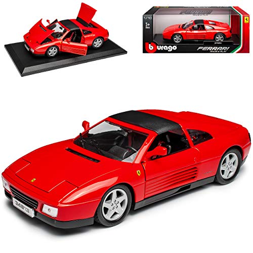 alles-meine.de GmbH Ferrari 348 TS Targa Coupe Rot 1989-1995 1/18 Burago Modell Auto mit individiuellem Wunschkennzeichen von alles-meine.de GmbH
