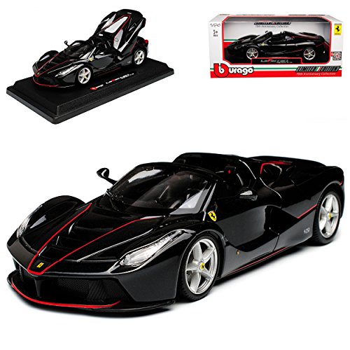 alles-meine.de GmbH Ferrari Aperta Laferrari Cabrio Schwarz Ab 2016 1/24 Burago Modell Auto mit individiuellem Wunschkennzeichen von alles-meine.de GmbH
