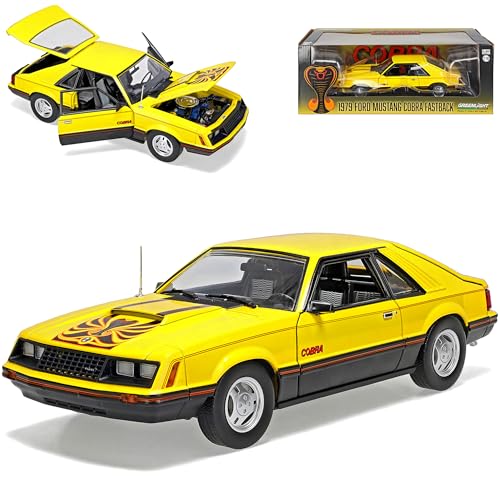 Ford Mustang Cobra Fastback 1979 Gelb 3. Generation 1979-1993 1/18 Greenlight Modell Auto mit individiuellem Wunschkennzeichen von alles-meine.de GmbH