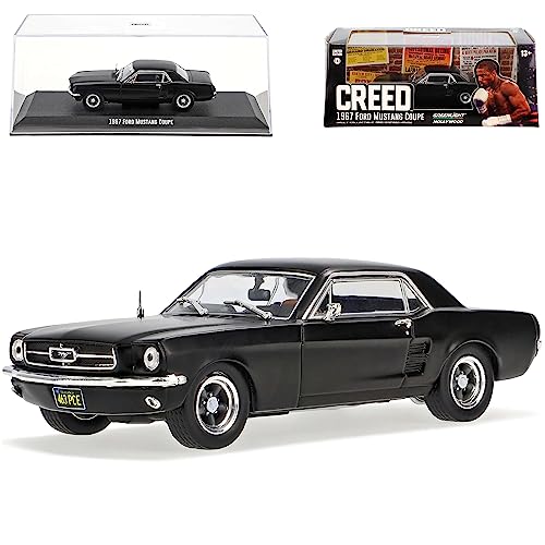 alles-meine.de GmbH Ford Mustang Shelby GT500 1967 I 2. Generation Coupe matt Schwarz Creed Rockys Vermächtnis 1/43 Greenlight Modell Auto mit individiuellem Wunschkennzeichen von alles-meine.de GmbH