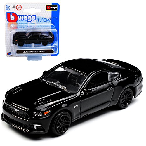 alles-meine.de GmbH Ford Mustang VI Coupe Schwarz Ab 2014 1/64 Burago Modell Auto mit individiuellem Wunschkennzeichen von alles-meine.de GmbH