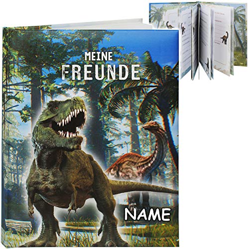 Dino T-Rex Freundebuch /_ Meine Freunde /_ Dinosaurier inkl Buch gebunden f/ür Schule // Vorschule // Kindergarten // Kita A5 Kind Kinder Poesieal.. Name