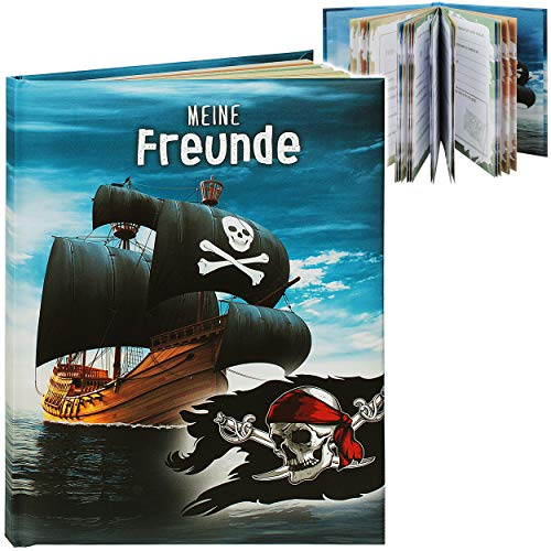Freundebuch Meine Freunde Pirat - Piratenschiff - A5 - Buch gebunden für Schule/Vorschule/Kindergarten/Kita - Kind - Kinder Poesiealbum - Poesie A5 .. von alles-meine.de GmbH