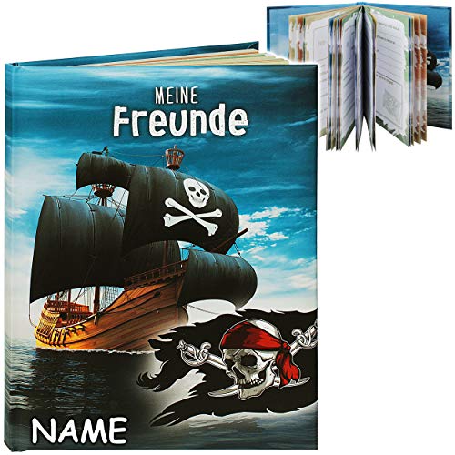 Freundebuch Meine Freunde Pirat - Piratenschiff - inkl. Name - A5 - Buch gebunden für Schule/Vorschule/Kindergarten/Kita - Kind - Kinder Poesiealbum.. von alles-meine.de GmbH