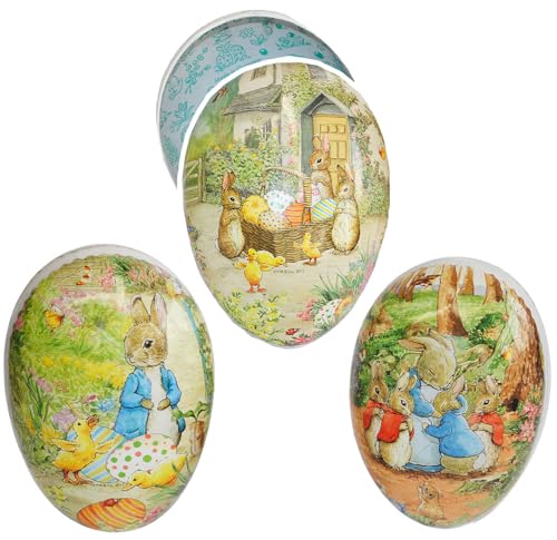 Füll - Pappei 36 cm - Beatrix Potter - süße Hasen - Osterei - Ei zum befüllen - Deko Pappe Papp Pappeier Dekoei Pappostereier Füllen - Osterdeko - Ostern - De.. von alles-meine.de GmbH
