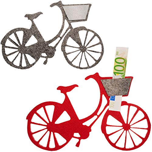 Geldgeschenk/Deko/Glückwunschkarte - Filz - Fahrrad/Bike - E-Bike - bunt - ideal für Gutschein + Geldscheine + Foto´s + Glückwünsche - Geldgeschenkverpa.. von alles-meine.de GmbH