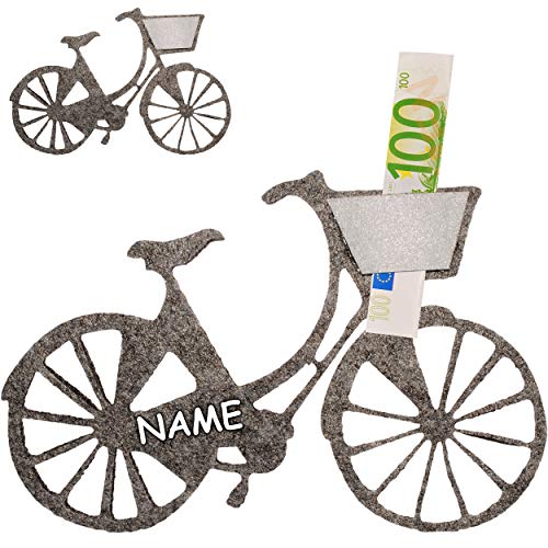 Geldgeschenk/Deko/Glückwunschkarte - Filz - Fahrrad/Bike - E-Bike - grau - inkl. Name - ideal für Gutschein + Geldscheine + Foto´s + Glückwünsche - Geld.. Geldgeschenk/Deko/Glückwunschkarte - Filz - Fahrrad/Bike - E-Bike - grau - inkl. Name - ideal für Gutschein + Geldscheine + Foto´s + Glückwünsche - Geld.. von alles-meine.de GmbH