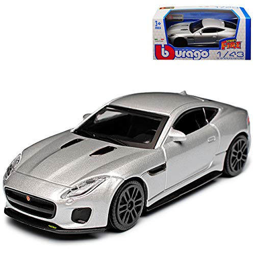 alles-meine.de GmbH Jaguar F-Type Coupe Silber Ab 2013 1/43 Burago Modell Auto mit individiuellem Wunschkennzeichen von alles-meine.de GmbH