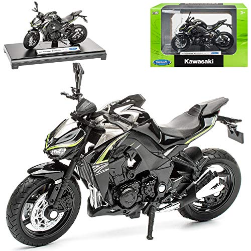 alles-meine.de GmbH Kawasaki Z1000 R Schwarz Edition Ab 2014 1/18 Welly Modell Motorrad mit individiuellem Wunschkennzeichen von alles-meine.de GmbH