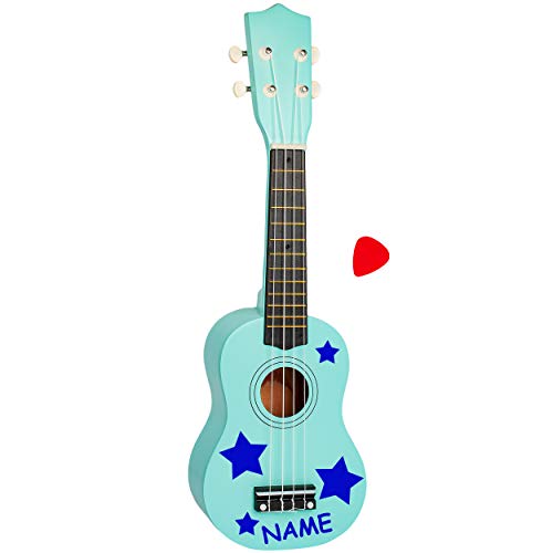 alles-meine.de GmbH Kinder - Gitarre/Ukulele - aus Holz - Motiv & Farbwahl - türkis blau & Sterne blau - inkl. Name - hochwertige Konzertgitarre - 55 cm - Klassik - akustische .. alles-meine.de GmbH Kinder - Gitarre/Ukulele - aus Holz - Motiv & Farbwahl - türkis blau & Sterne blau - inkl. Name - hochwertige Konzertgitarre - 55 cm - Klassik - akustische .. von alles-meine.de GmbH