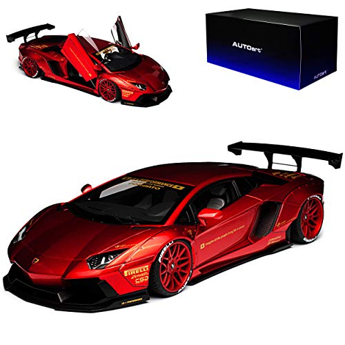 Lamborgihini Aventador Liberty Walk LB-Works Metallic Rot 79109 1/18 Auto*Art Modell Auto mit individiuellem Wunschkennzeichen von alles-meine.de GmbH