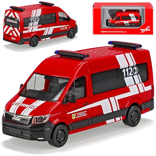 Man TGE Bus Freiwillige Feuerwehr Springe Baugleich VW Volkswagen Crafter Ab 2016 H0 1/87 Herpa Modell Auto mit individiuellem Wunschkennzeichen von alles-meine.de GmbH