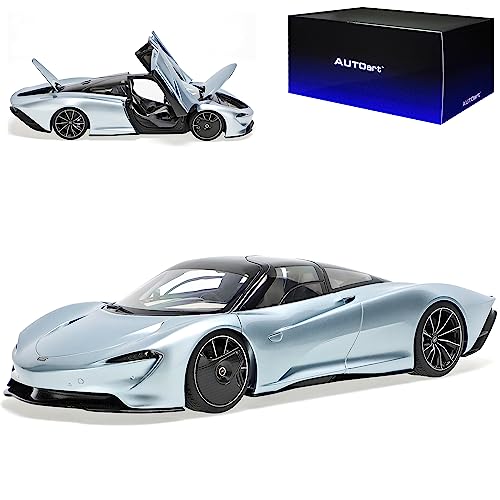 McLaren Speedtail Coupe Frozen Silber Blau 2019-2020 76086 1/18 AutoArt Modell Auto mit individiuellem Wunschkennzeichen von alles-meine.de GmbH
