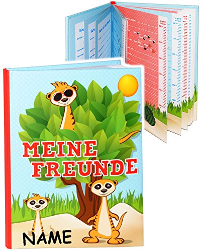 Meine Freunde Buch - lustige Erdmännchen - incl. Name - Schule & Kindergarten/Vorschule Kita - dick gebunden - für Schulfreunde Poesie A5 Softcover - Er.. von alles-meine.de GmbH