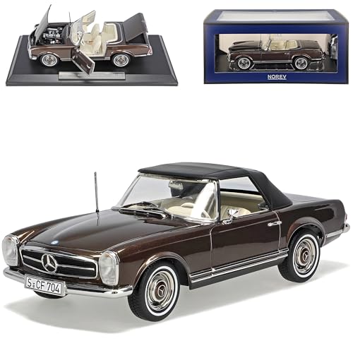 Mercedes-B 230SL Pagode Roadster Braun Metallic W113 1963-1971 Limitiert auf 400 Stück Weltweit 1/18 Norev Modell Auto mit individiuellem Wunschkennzeichen von alles-meine.de GmbH
