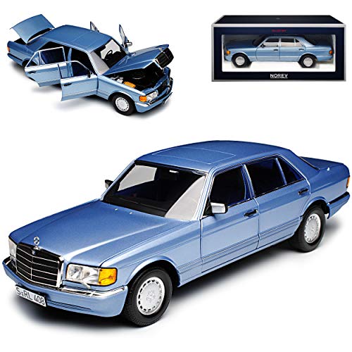 Mercedes-B 560 SEL S-Klasse Hell Blau Metallic W126 1979-1991 1/18 Norev Modell Auto mit individiuellem Wunschkennzeichen Mercedes-B 560 SEL S-Klasse Hell Blau Metallic W126 1979-1991 1/18 Norev Modell Auto mit individiuellem Wunschkennzeichen von alles-meine.de GmbH