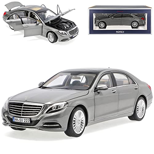 Mercedes-B S-Klasse W222 Silber Grau Metallic Limousine Ab 2013 1/18 Norev Modell Auto mit individiuellem Wunschkennzeichen von alles-meine.de GmbH