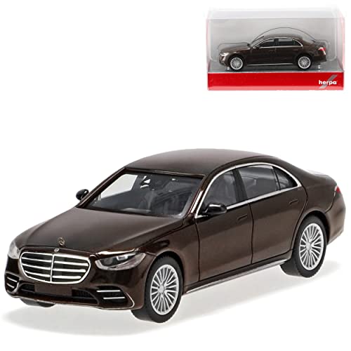 Mercedes-B S-Klasse W223 Braun Modell Ab 2020 H0 1/87 Herpa Modell Auto mit individiuellem Wunschkennzeichen von alles-meine.de GmbH