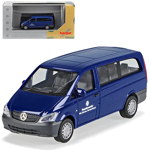 Mercedes-B W639 Vito Bundeswehr Personen Transporter Blau Modell 2003-2014 Version Ab 2010 H0 1/87 Herpa Modell Auto von alles-meine.de GmbH