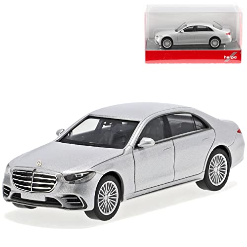 Mercedes-B S-Klasse W223 Silber Modell Ab 2020 H0 1/87 Herpa Modell Auto mit individiuellem Wunschkennzeichen von alles-meine.de GmbH