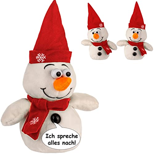 NACH sprechender - Schneemann Ich spreche Alles nach & bewege Mich dazu aus Stoff/Plüsch - 26 cm - Plüschtier - mit Sound & Bewegung - spricht & plapper.. von alles-meine.de GmbH