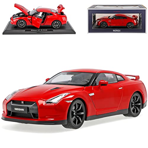 Nisan Skyline GT-R R35 Coupe Rot Ab 2007 1/18 Norev Modell Auto mit individiuellem Wunschkennzeichen von alles-meine.de GmbH