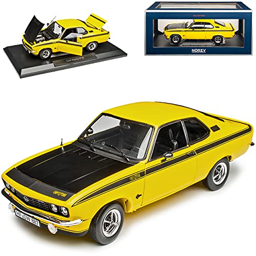 Opel Manta A GT/E Gelb Schwarz 1970-1975 1/18 Norev Modell Auto mit individiuellem Wunschkennzeichen von alles-meine.de GmbH
