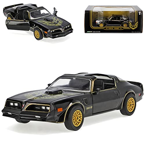alles-meine.de GmbH Pontiac Firebird Trans Am 1977 Schwarz Smokey and The Bandit Design 1/24 Greenlight Modell Auto mit individiuellem Wunschkennzeichen von alles-meine.de GmbH