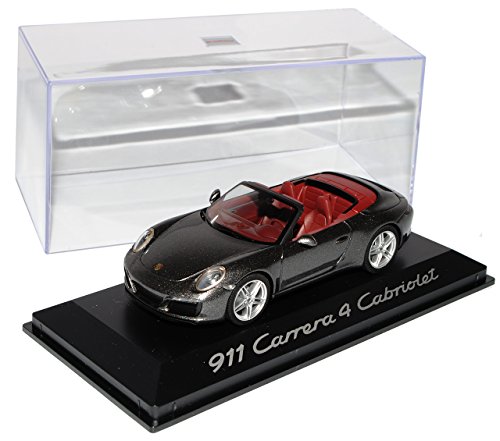 Porsche 911 991 Carrera II 4 Cabrio Grau Modell Ab 2012 Ab Facelift 2015 1/43 Herpa Modell Auto mit individiuellem Wunschkennzeichen von alles-meine.de GmbH