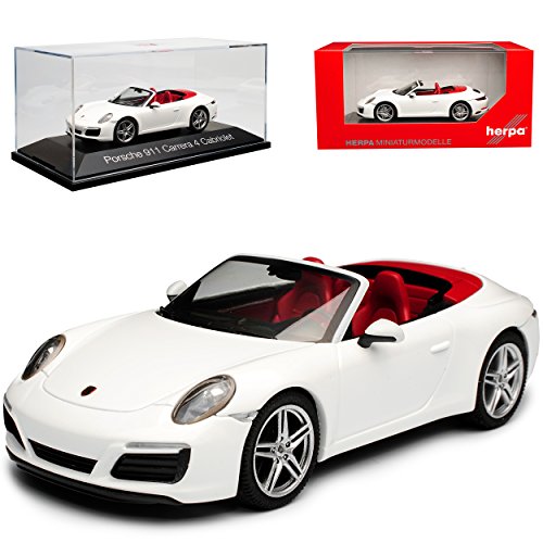 Porsche 911 991 II Carrera 4 Cabrio Carrera Weiss Modell Ab 2012 Ab Facelift 2015 1/43 Herpa Modell Auto mit individiuellem Wunschkennzeichen Porsche 911 991 II Carrera 4 Cabrio Carrera Weiss Modell Ab 2012 Ab Facelift 2015 1/43 Herpa Modell Auto mit individiuellem Wunschkennzeichen von alles-meine.de GmbH